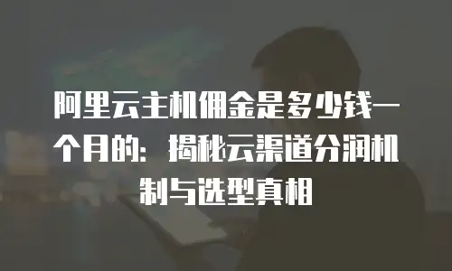 阿里云主机佣金是多少钱一个月的：揭秘云渠道分润机制与选型真相