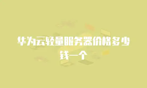 华为云轻量服务器价格多少钱一个