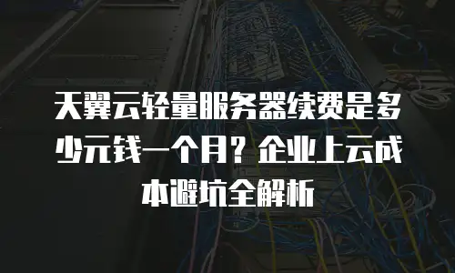天翼云轻量服务器续费是多少元钱一个月？企业上云成本避坑全解析