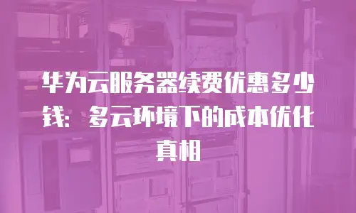 华为云服务器续费优惠多少钱：多云环境下的成本优化真相