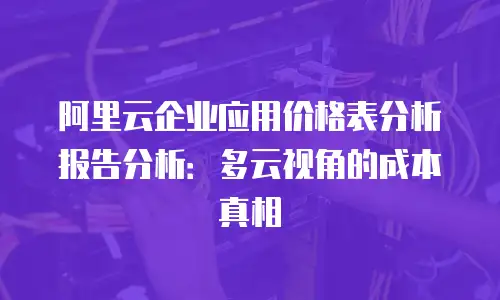 阿里云企业应用价格表分析报告分析：多云视角的成本真相