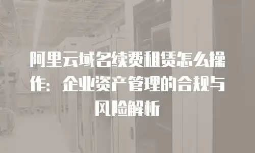 阿里云域名续费租赁怎么操作：企业资产管理的合规与风险解析