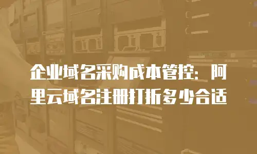 企业域名采购成本管控：阿里云域名注册打折多少合适
