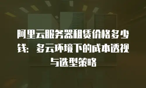 阿里云服务器租赁价格多少钱：多云环境下的成本透视与选型策略