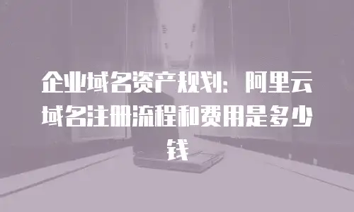 企业域名资产规划：阿里云域名注册流程和费用是多少钱