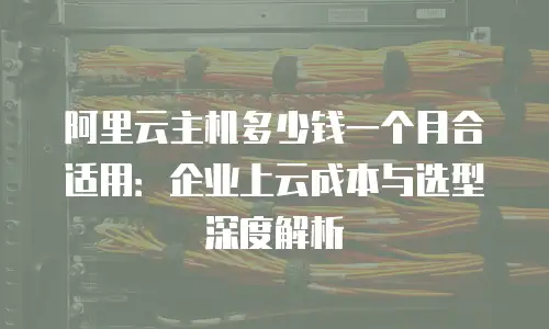 阿里云主机多少钱一个月合适用：企业上云成本与选型深度解析