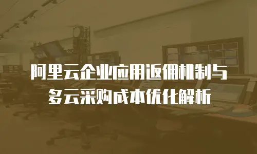 阿里云企业应用返佣机制与多云采购成本优化解析