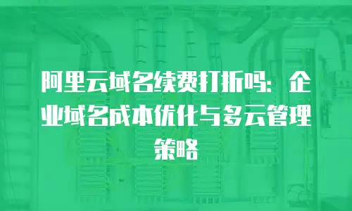 阿里云域名续费打折吗：企业域名成本优化与多云管理策略