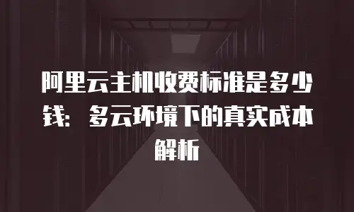 阿里云主机收费标准是多少钱：多云环境下的真实成本解析