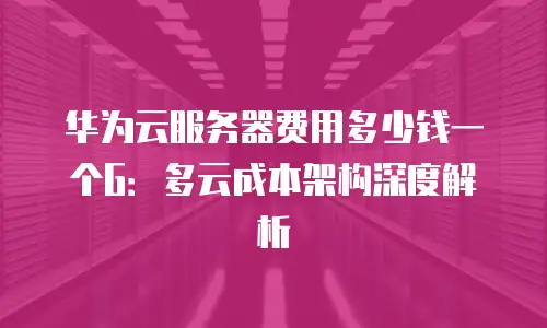华为云服务器费用多少钱一个G：多云成本架构深度解析