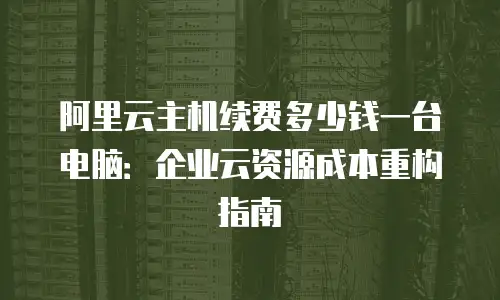 阿里云主机续费多少钱一台电脑：企业云资源成本重构指南