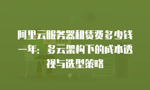 阿里云服务器租赁费多少钱一年：多云架构下的成本透视与选型策略