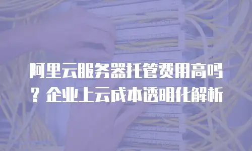 阿里云服务器托管费用高吗？企业上云成本透明化解析