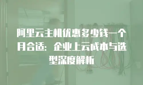 阿里云主机优惠多少钱一个月合适：企业上云成本与选型深度解析