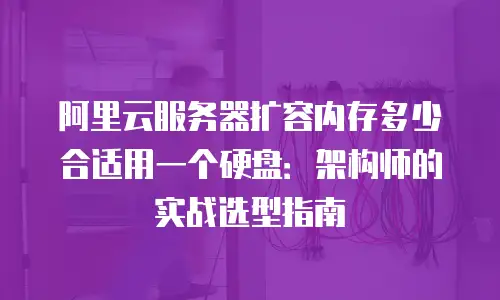 阿里云服务器扩容内存多少合适用一个硬盘：架构师的实战选型指南