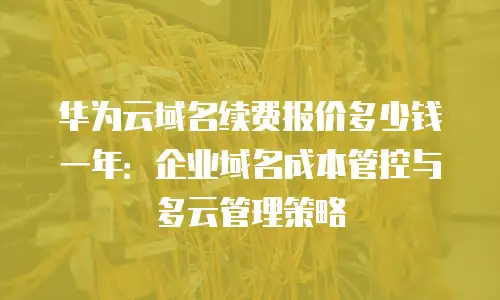 华为云域名续费报价多少钱一年：企业域名成本管控与多云管理策略
