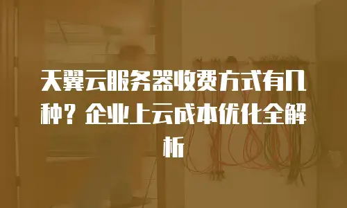 天翼云服务器收费方式有几种？企业上云成本优化全解析