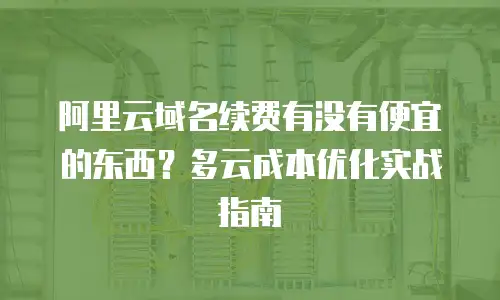 阿里云域名续费有没有便宜的东西？多云成本优化实战指南