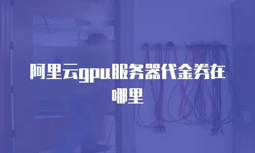 阿里云gpu服务器代金券在哪里