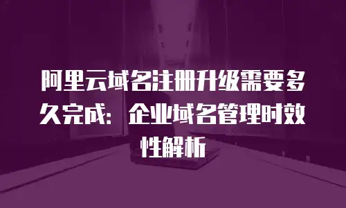 阿里云域名注册升级需要多久完成：企业域名管理时效性解析