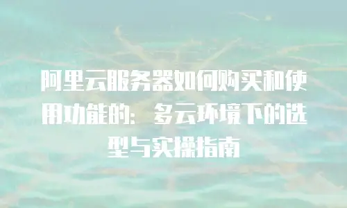 阿里云服务器如何购买和使用功能的：多云环境下的选型与实操指南