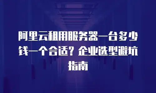 阿里云租用服务器一台多少钱一个合适？企业选型避坑指南
