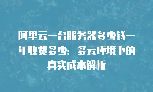 阿里云一台服务器多少钱一年收费多少：多云环境下的真实成本解析