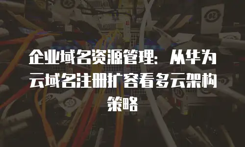 企业域名资源管理：从华为云域名注册扩容看多云架构策略