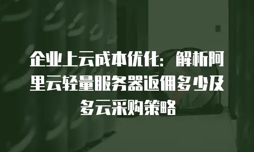 企业上云成本优化：解析阿里云轻量服务器返佣多少及多云采购策略
