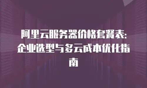 阿里云服务器价格套餐表：企业选型与多云成本优化指南