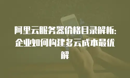阿里云服务器价格目录解析：企业如何构建多云成本最优解