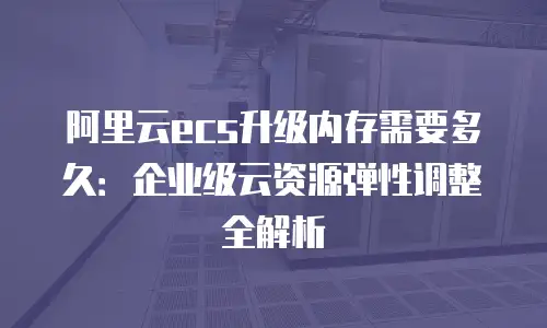 阿里云ecs升级内存需要多久：企业级云资源弹性调整全解析