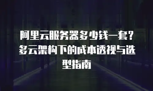 阿里云服务器多少钱一套？多云架构下的成本透视与选型指南