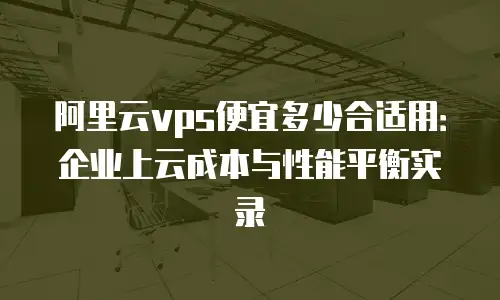 阿里云vps便宜多少合适用：企业上云成本与性能平衡实录