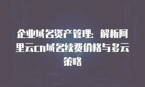 企业域名资产管理：解析阿里云cn域名续费价格与多云策略