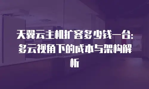 天翼云主机扩容多少钱一台：多云视角下的成本与架构解析