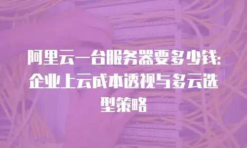 阿里云一台服务器要多少钱：企业上云成本透视与多云选型策略
