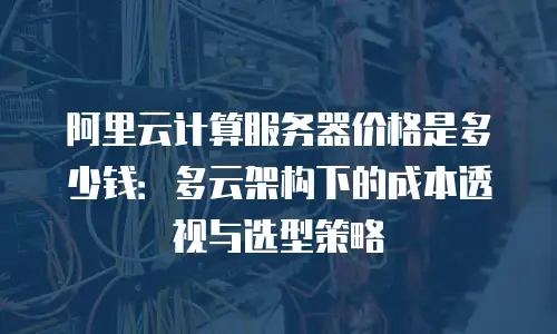 阿里云计算服务器价格是多少钱：多云架构下的成本透视与选型策略