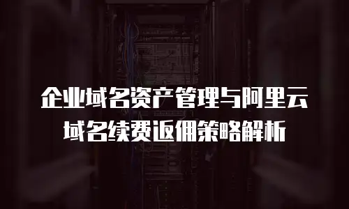 企业域名资产管理与阿里云域名续费返佣策略解析