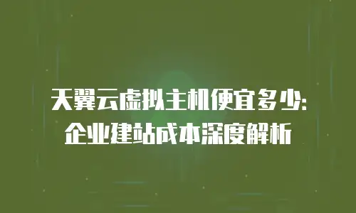 天翼云虚拟主机便宜多少：企业建站成本深度解析