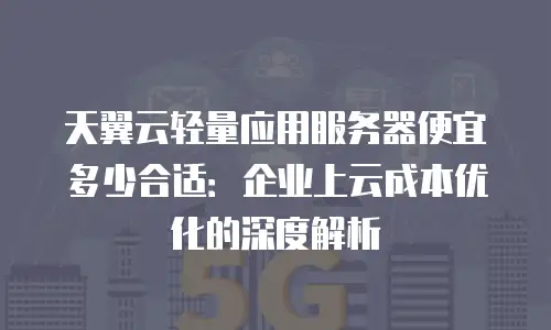 天翼云轻量应用服务器便宜多少合适：企业上云成本优化的深度解析