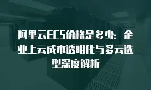 阿里云ECS价格是多少：企业上云成本透明化与多云选型深度解析