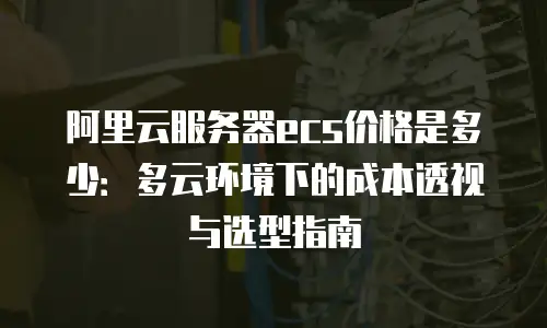 阿里云服务器ecs价格是多少：多云环境下的成本透视与选型指南