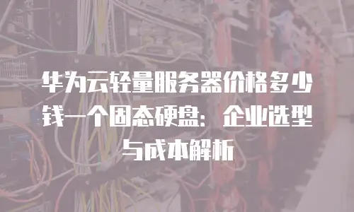 华为云轻量服务器价格多少钱一个固态硬盘：企业选型与成本解析
