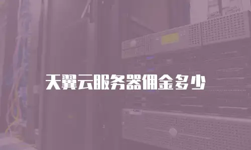 天翼云服务器佣金多少