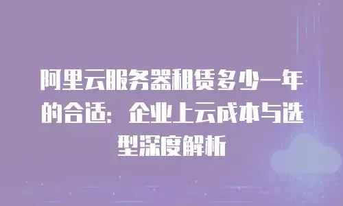 阿里云服务器租赁多少一年的合适：企业上云成本与选型深度解析