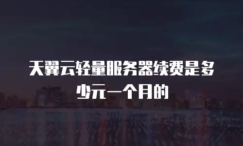 天翼云轻量服务器续费是多少元一个月的