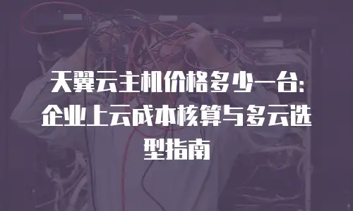 天翼云主机价格多少一台：企业上云成本核算与多云选型指南