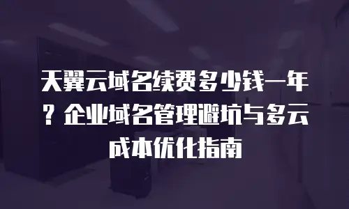 天翼云域名续费多少钱一年？企业域名管理避坑与多云成本优化指南