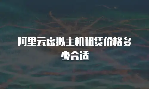 阿里云虚拟主机租赁价格多少合适
